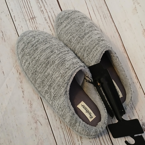 Dearfoams women's bound scuff slippers Grey size Large 9-10 - Picture 1 of 5